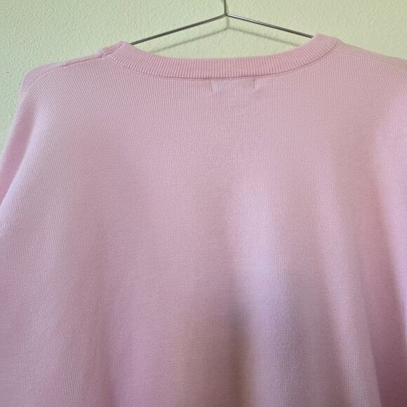 Faded Rose Pink Cherry Embroidered Sweater Womens Size L Soft Knit Long Sleeve - Picture 7 of 12